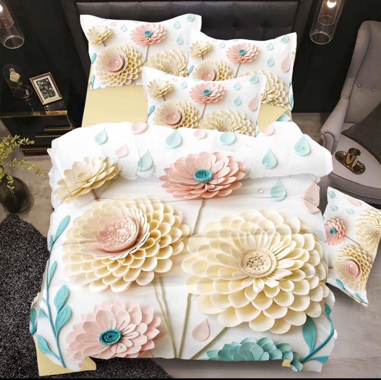 Premium 5D Printed Bedsheet -5D 03