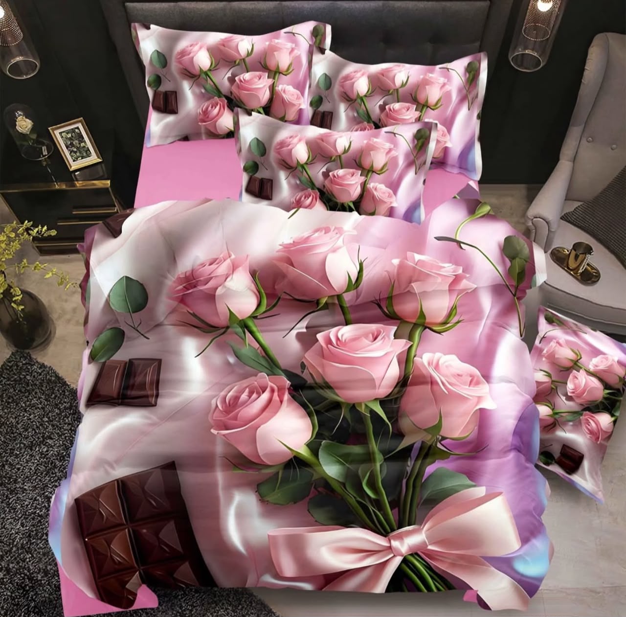 Premium 5D Printed Bedsheet -5D 10