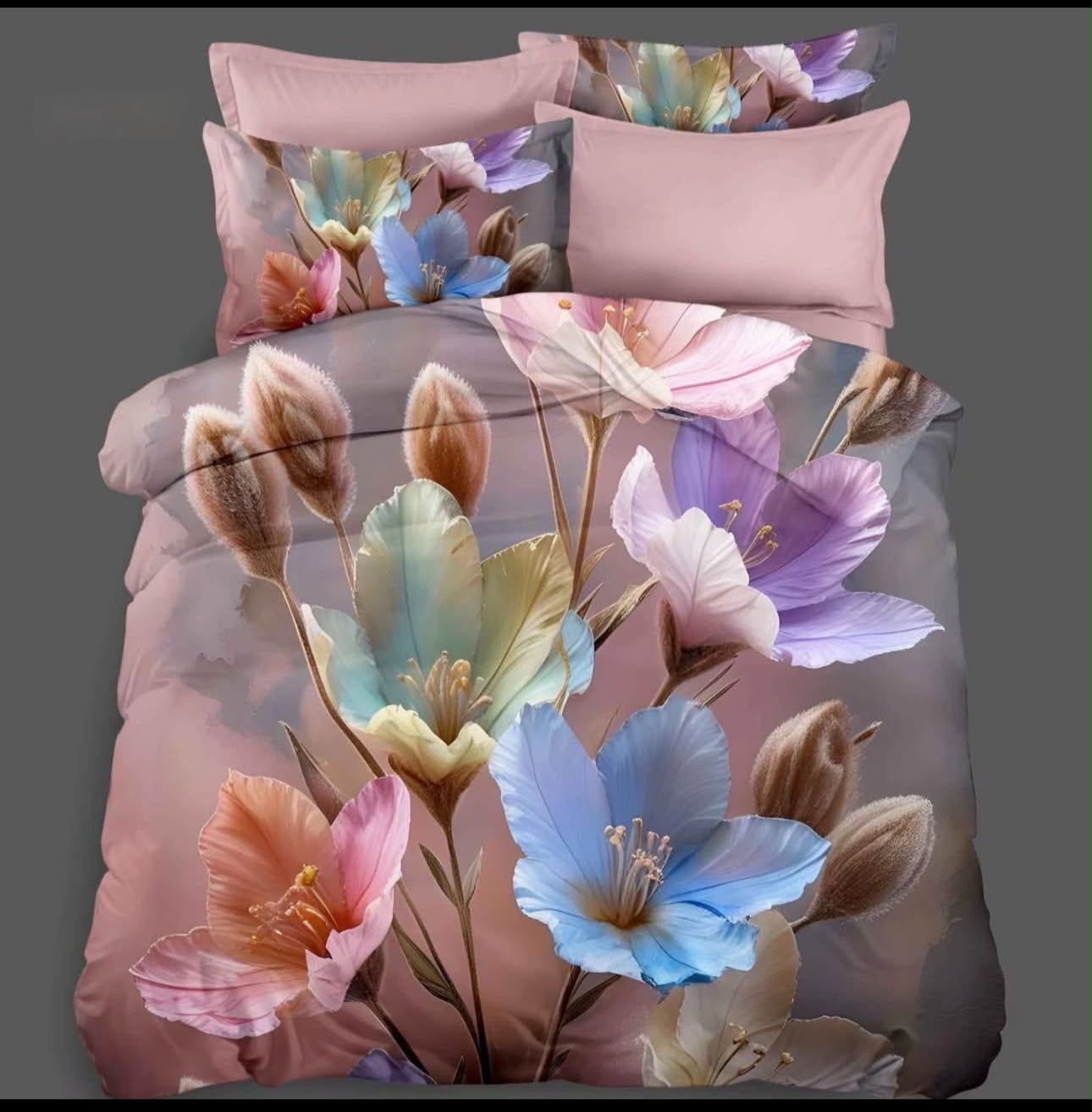 Premium 5D Printed Bedsheet -5D 12