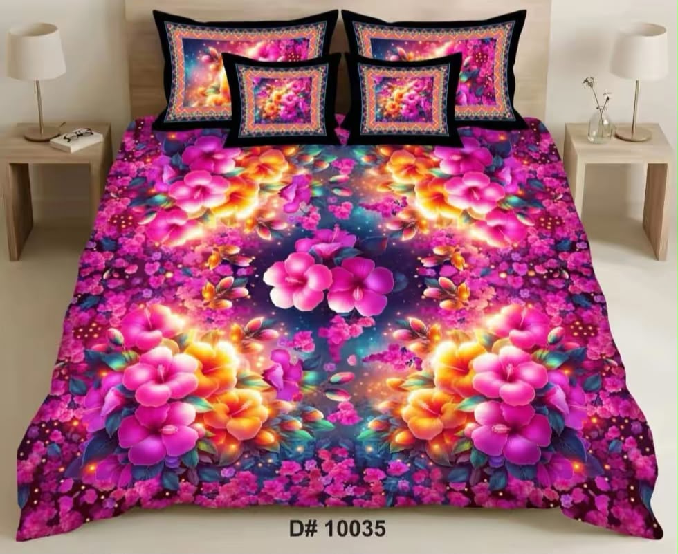 Premium 5D Printed Bedsheet -5D 30
