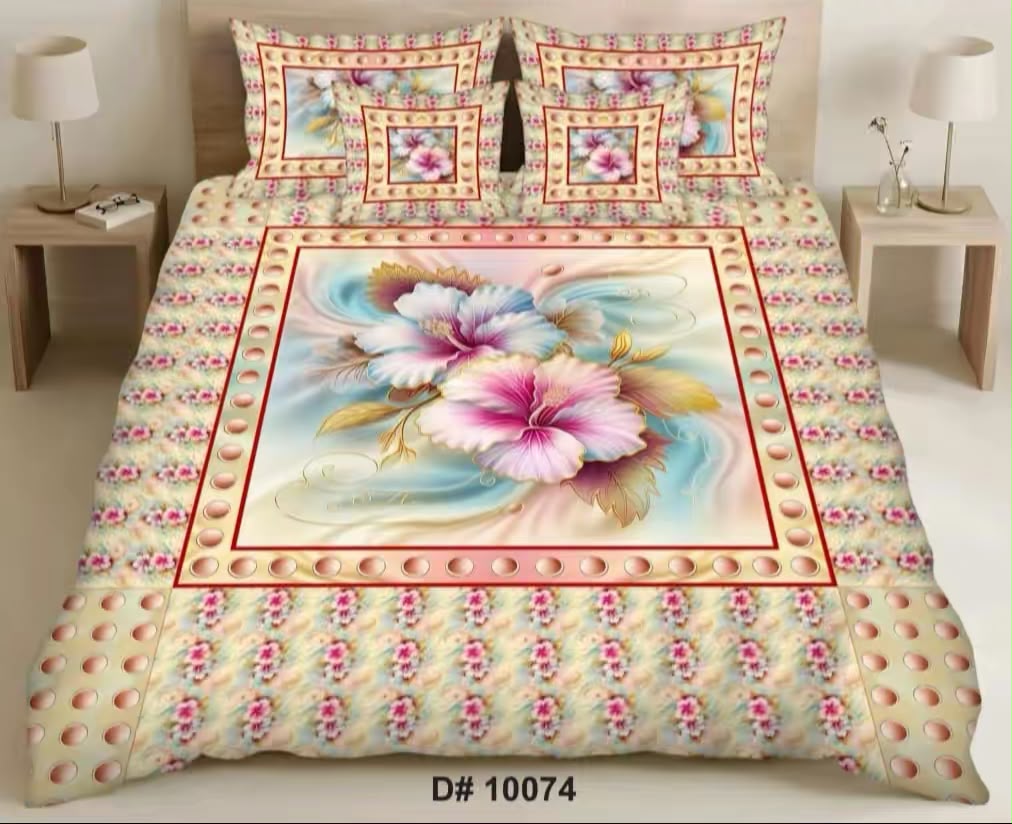 Premium 5D Printed Bedsheet -5D 44