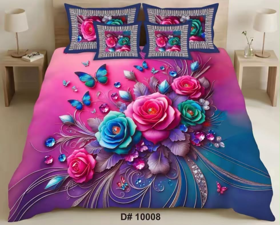 Premium 5D Printed Bedsheet -5D 46