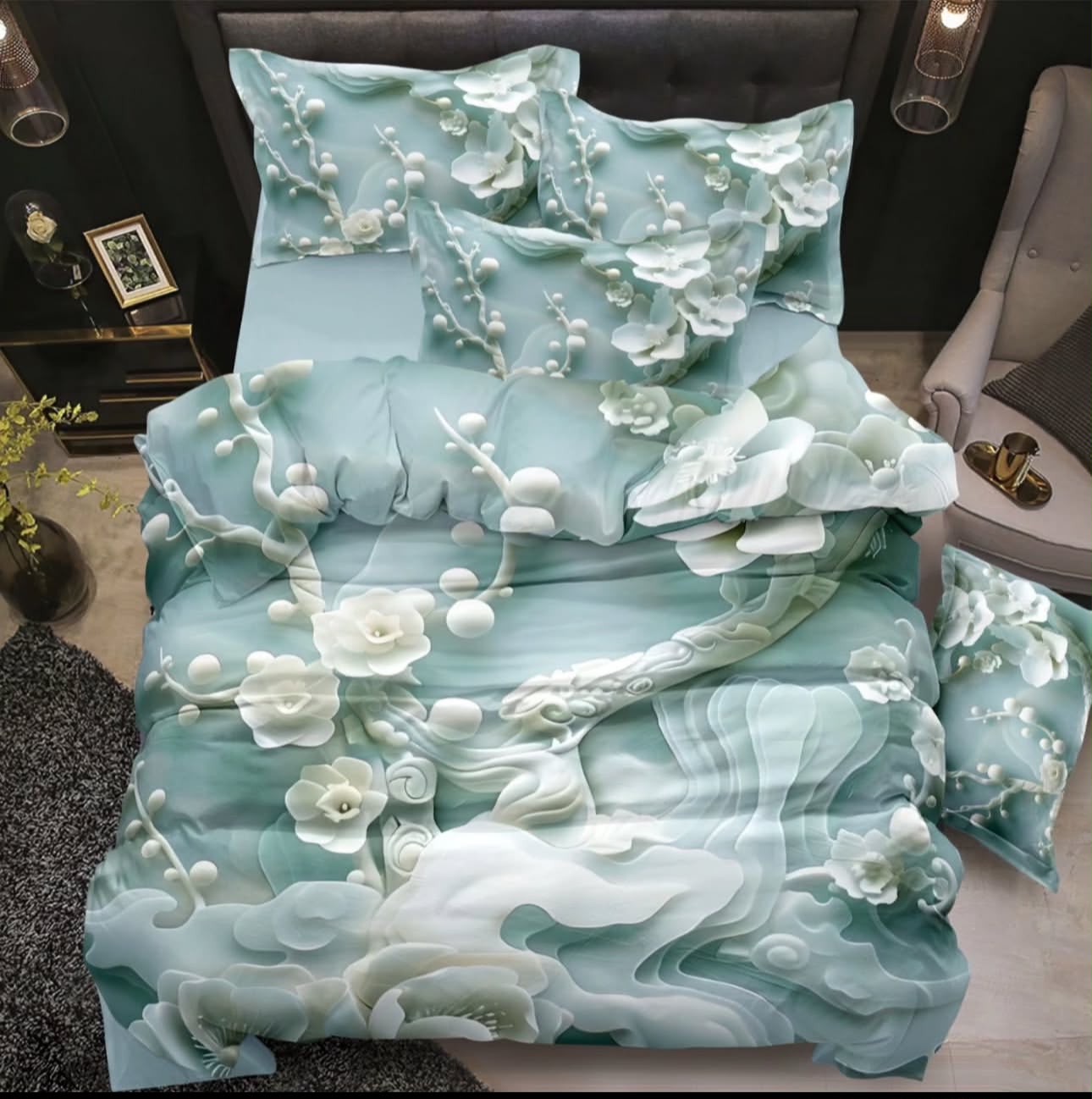 Premium 5D Printed Bedsheet -5D 25