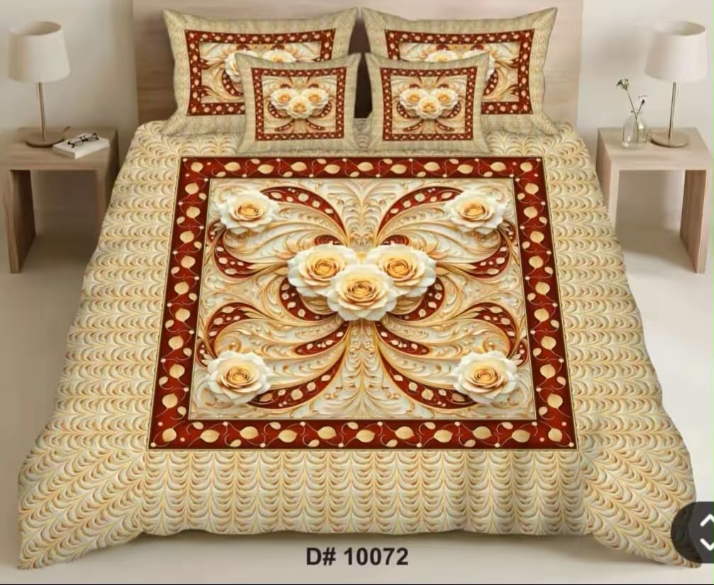 Premium 5D Printed Bedsheet -5D 27