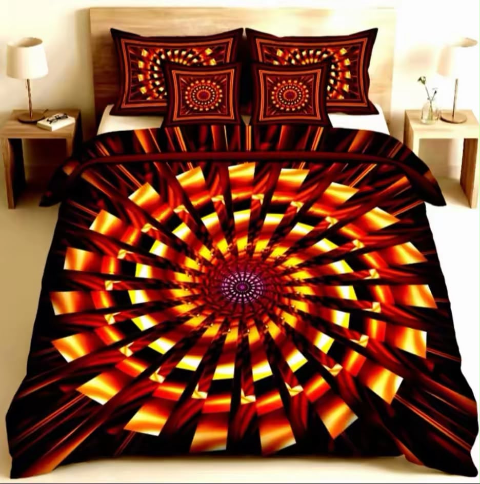 Premium 5D Printed Bedsheet -5D 32