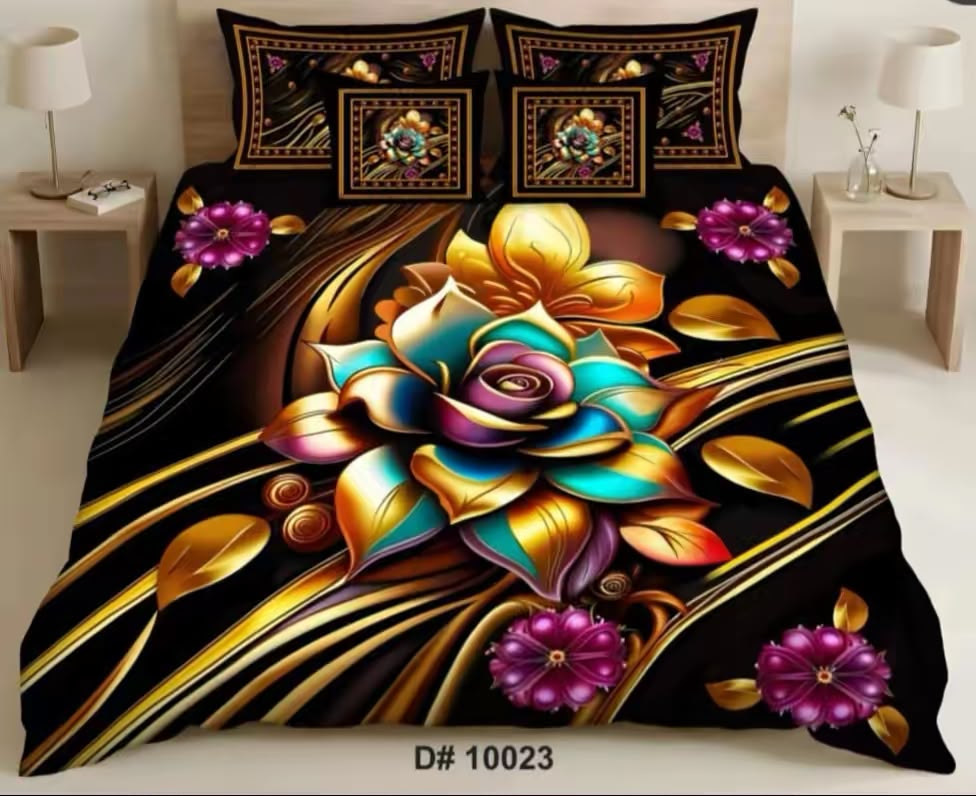 Premium 5D Printed Bedsheet -5D 35