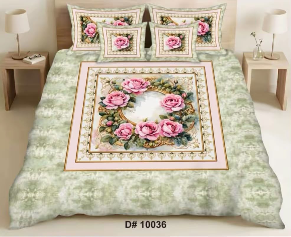 Premium 5D Printed Bedsheet -5D 39