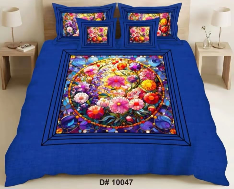 Premium 5D Printed Bedsheet -5D 47